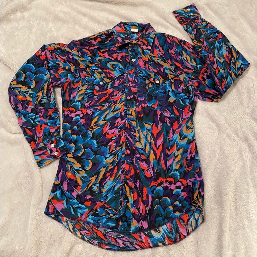 Vintage rainbow button up long sleeve - Picture 4 of 8